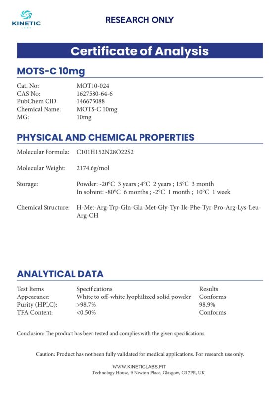 COA PEPTIDES MOTS-C-1
