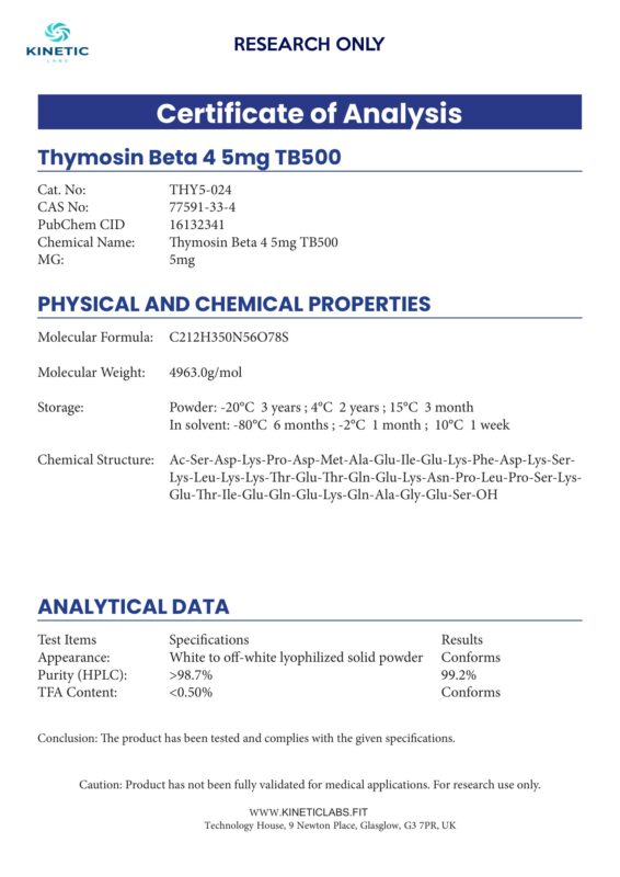 COA PEPTIDES TB500-1